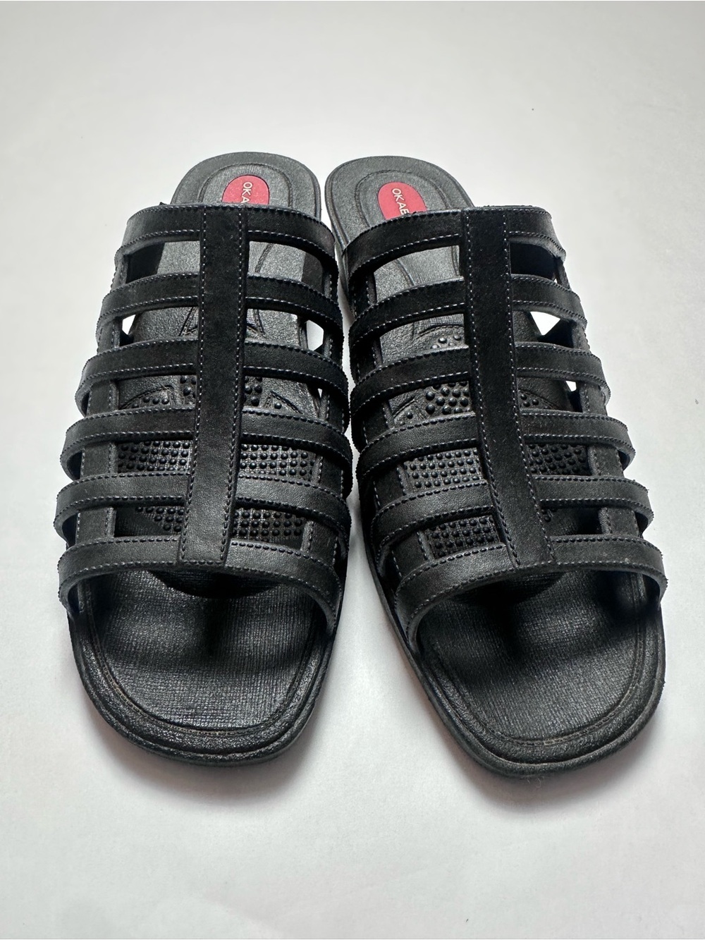 Okabashi Black Comfort Slide Sandals Strappy Mule Made USA Women’s L - Picture 4 of 9